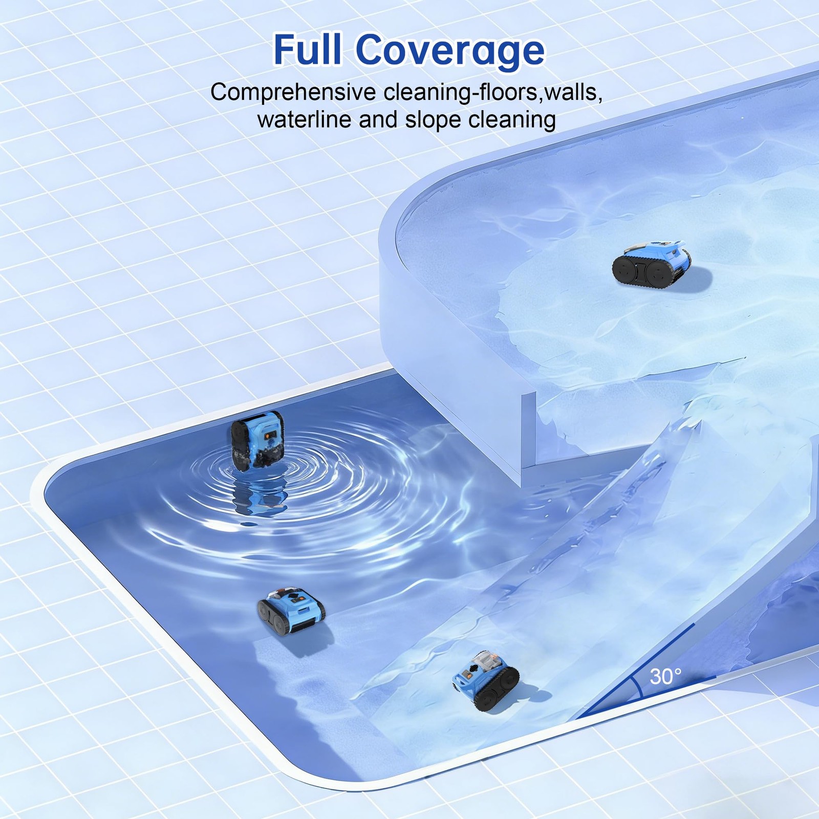 (2026 Upgrade) Pool Vacuum for Inground Pools,Cleaning Up to 2100 Sq.ft, 180 Min
