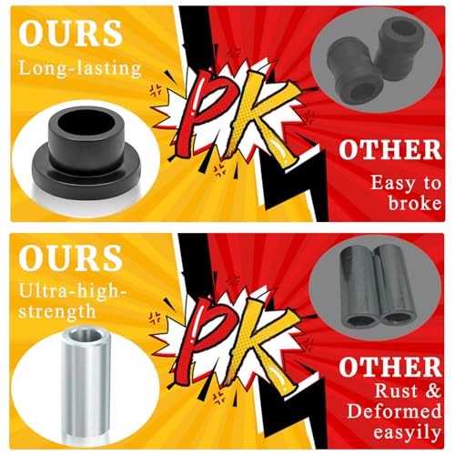 12 Pcs Shock Absorber Bushings Bearings Kit Gasket Front and Rear Sleeve Kit