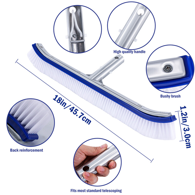 18&Prime; Wall Pool Brush Head for Cleaning Inground/Above Ground Swimming Pool
