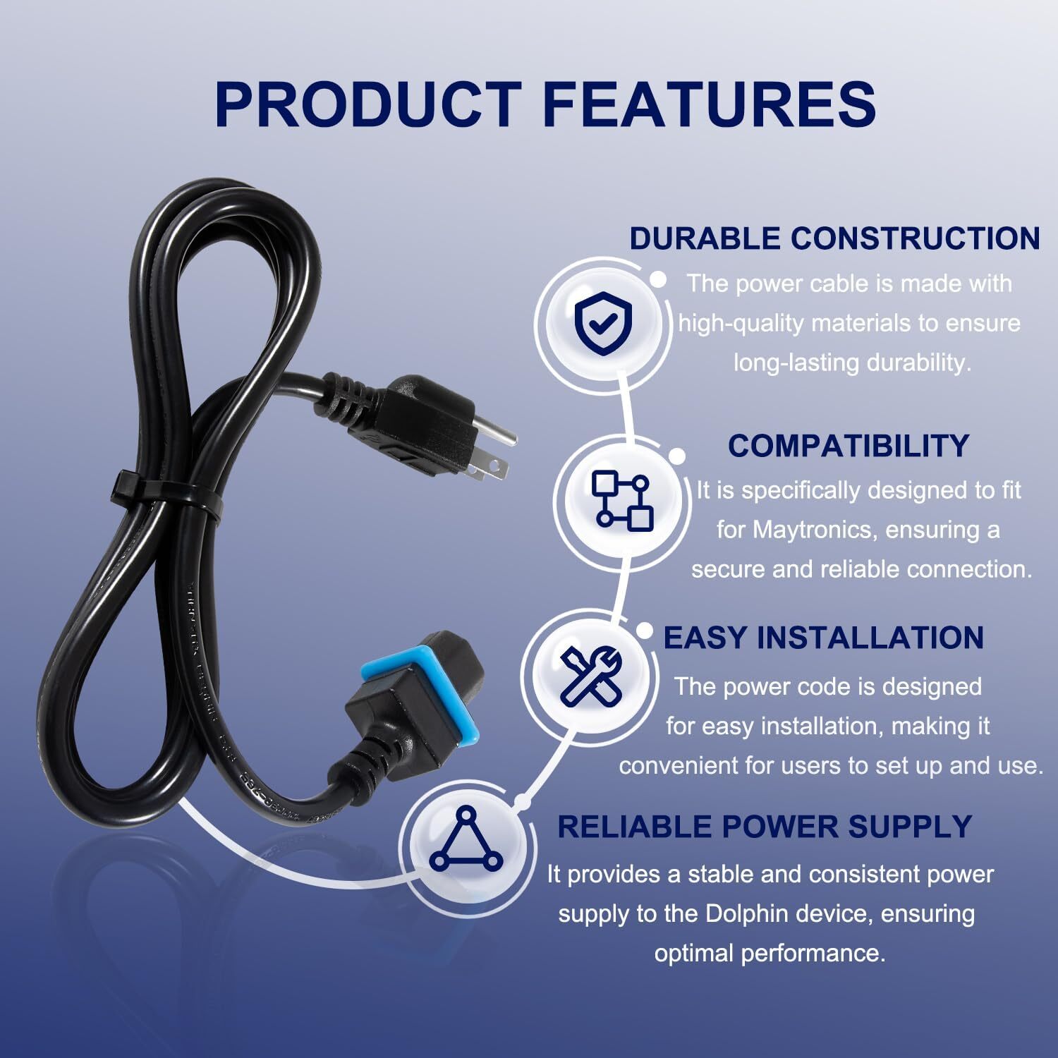 for Maytronics Dolphin Power Cord Dolphin Cleaner Digital Power Supply 58984402L