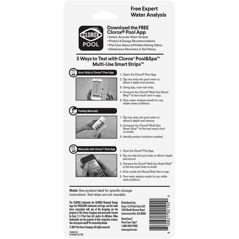 50 Test Strips Pool Spa Water Testing 6-Way Analyze Results W/ Free App New