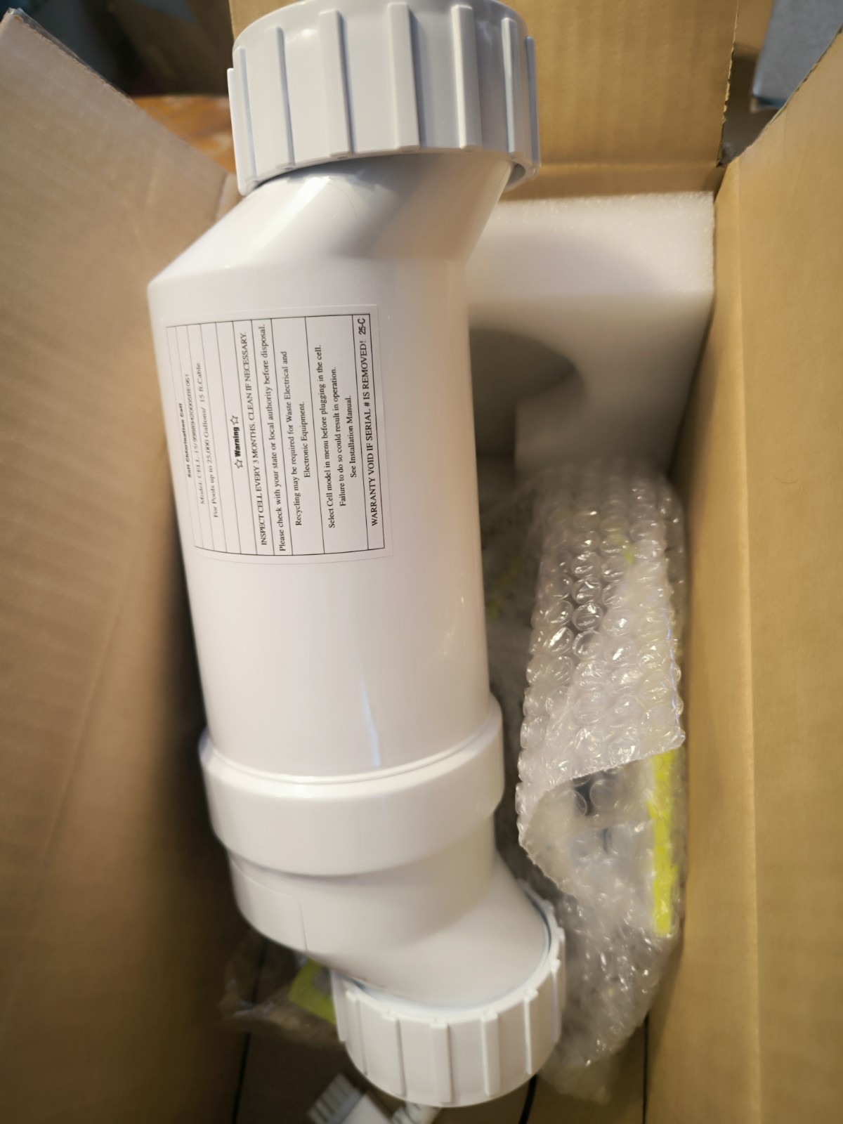 Cell-15 Salt Cell up to 25,000 Gallon Pool Chlorination Salt Chlorine Generator