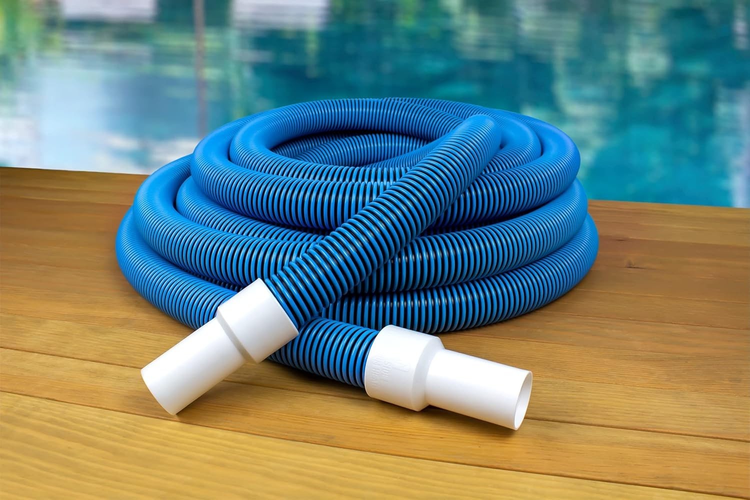 Pool Style Vacuum Hose 1.5&Prime; x 45&prime; Length – PS784 Deluxe Series with Swivel Cuff