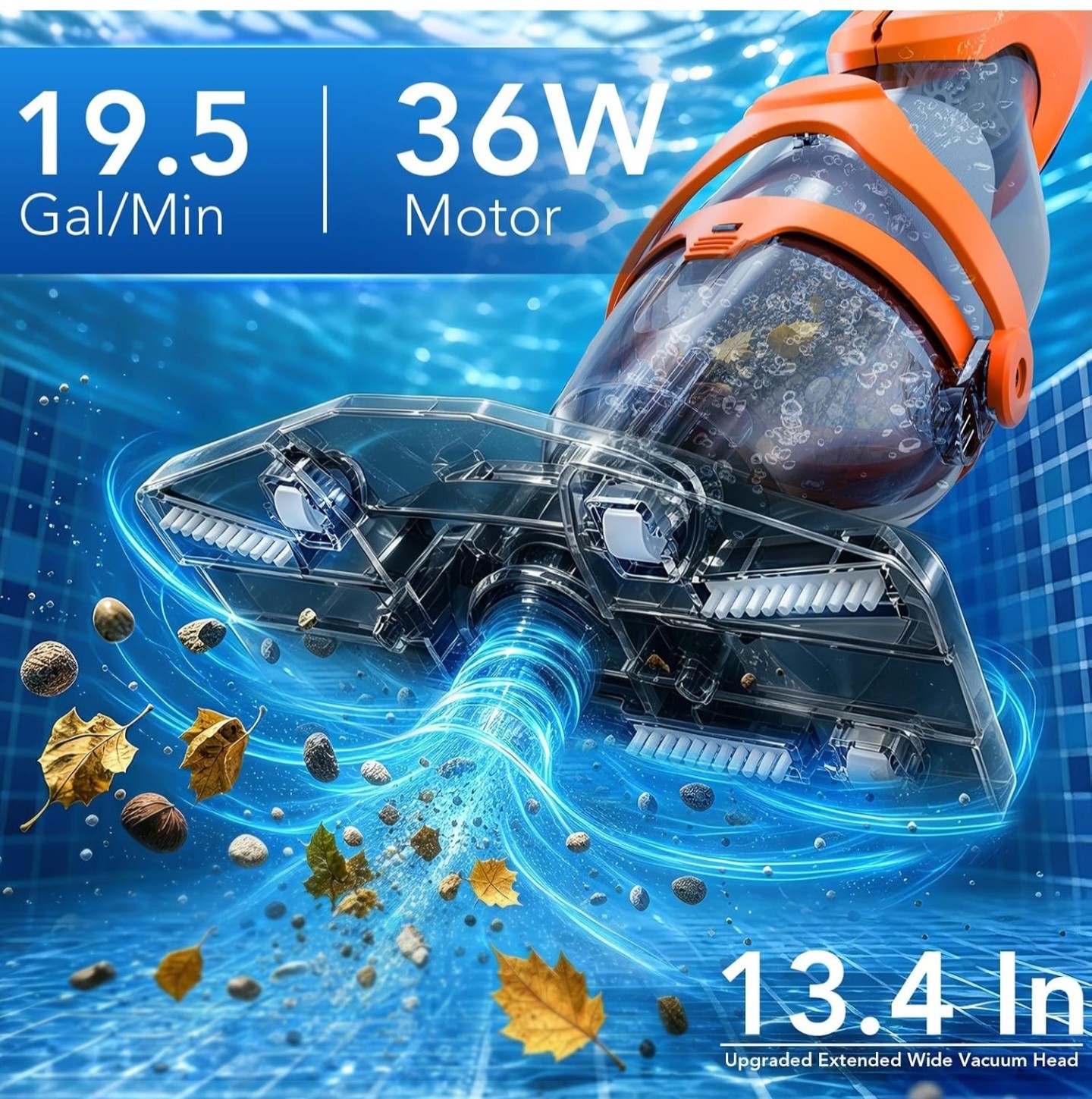 NEW 2026] COWSAR Cordless Pool Vacuum (Model PCT406T) | 19.5 GPM, Dual Modes