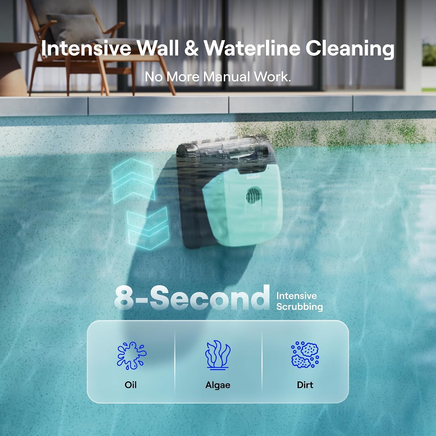 10 Cordless Pool Vacuum Robot Inground & Above Ground Pools 6800 GPH