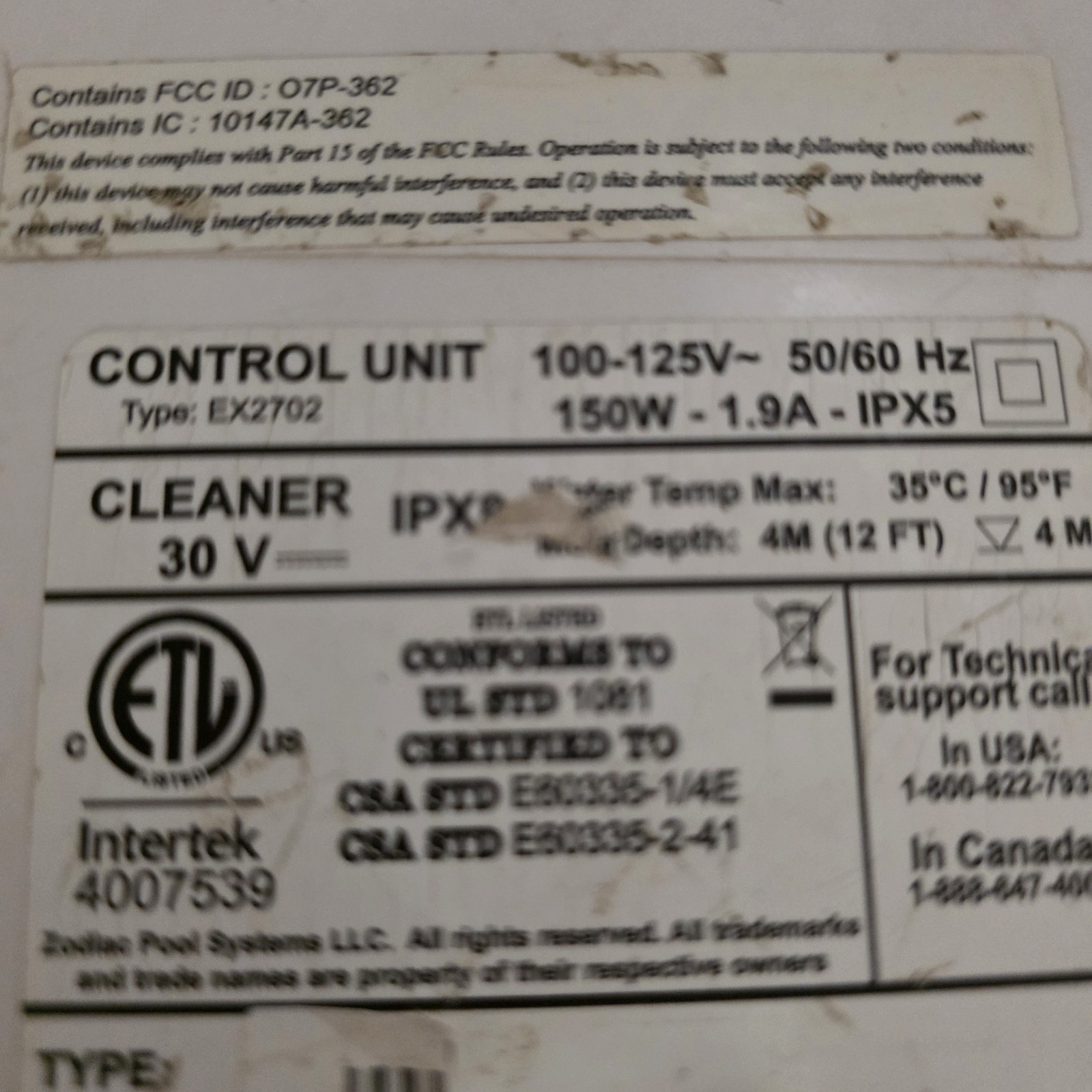Polaris R0761800 Control Box For Polaris P9650 9650iQ, WiFi Type 1 Aqualink
