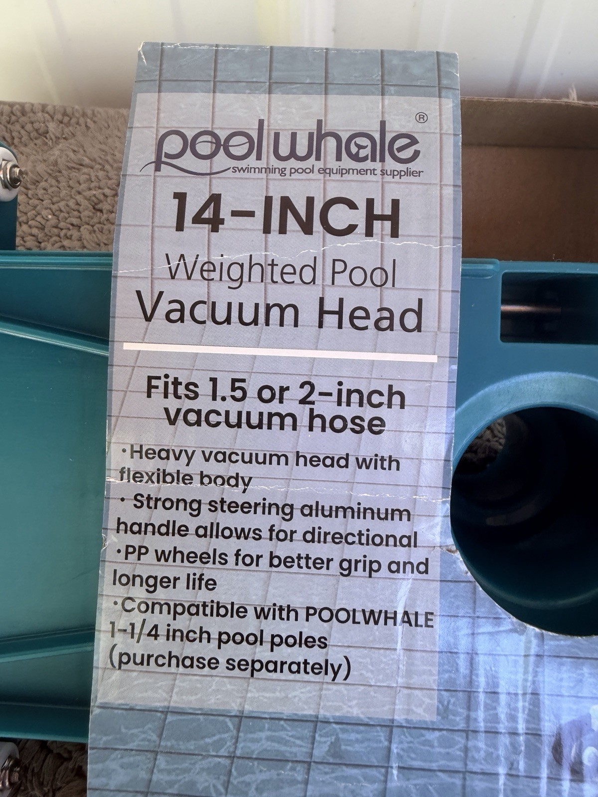 Poolehale 14&Prime; Flexible Pool Vacuum Head with Wheels for Inground & Above Ground