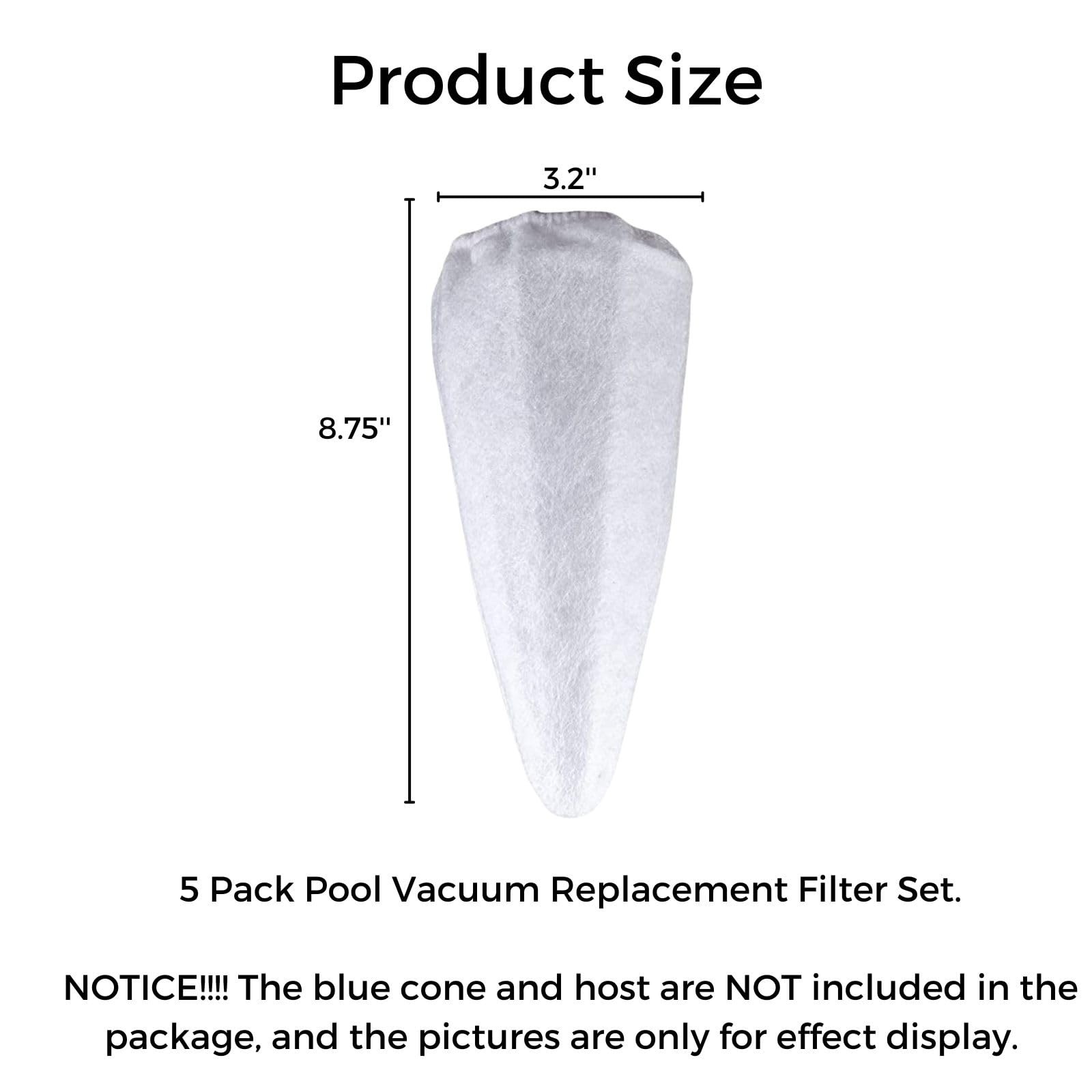 5 Packs Replacement Vacuum Filter Cotton for Pool Blaster Pool Cleaner Bag Ce…