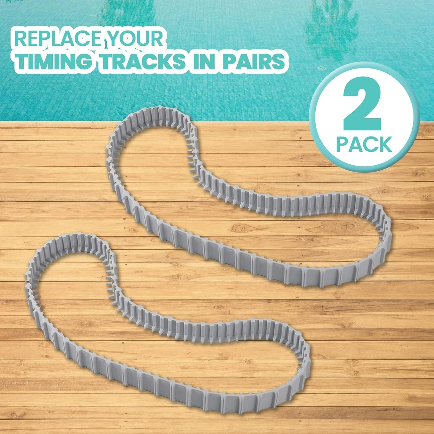 2 Pack Gray Replacement Tracks 10&Prime; Pool Cleaner Parts Durable Robust Use