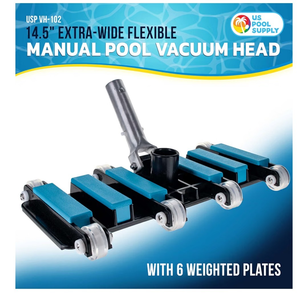 VH-102 Manual Flexible Weighted Extra Wide Pool Vacuum Head For Inground Pools
