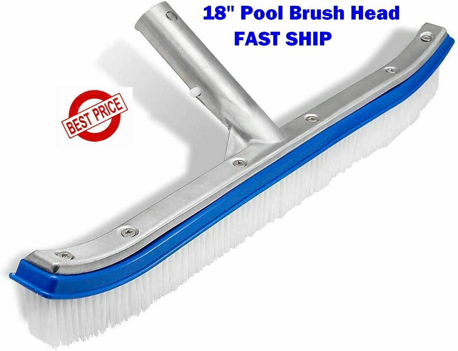 18&Prime; Aluminum Inground Swimming Pool Brush with Nylon Bristles