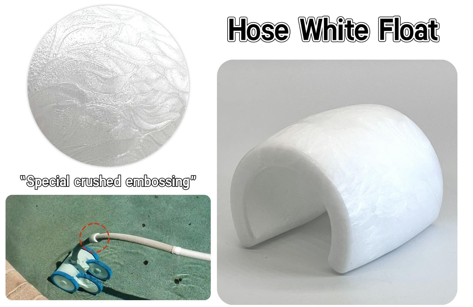 Premium White Float for 2/4Wheel Pool Cleaner Hoses – 2Piece Set