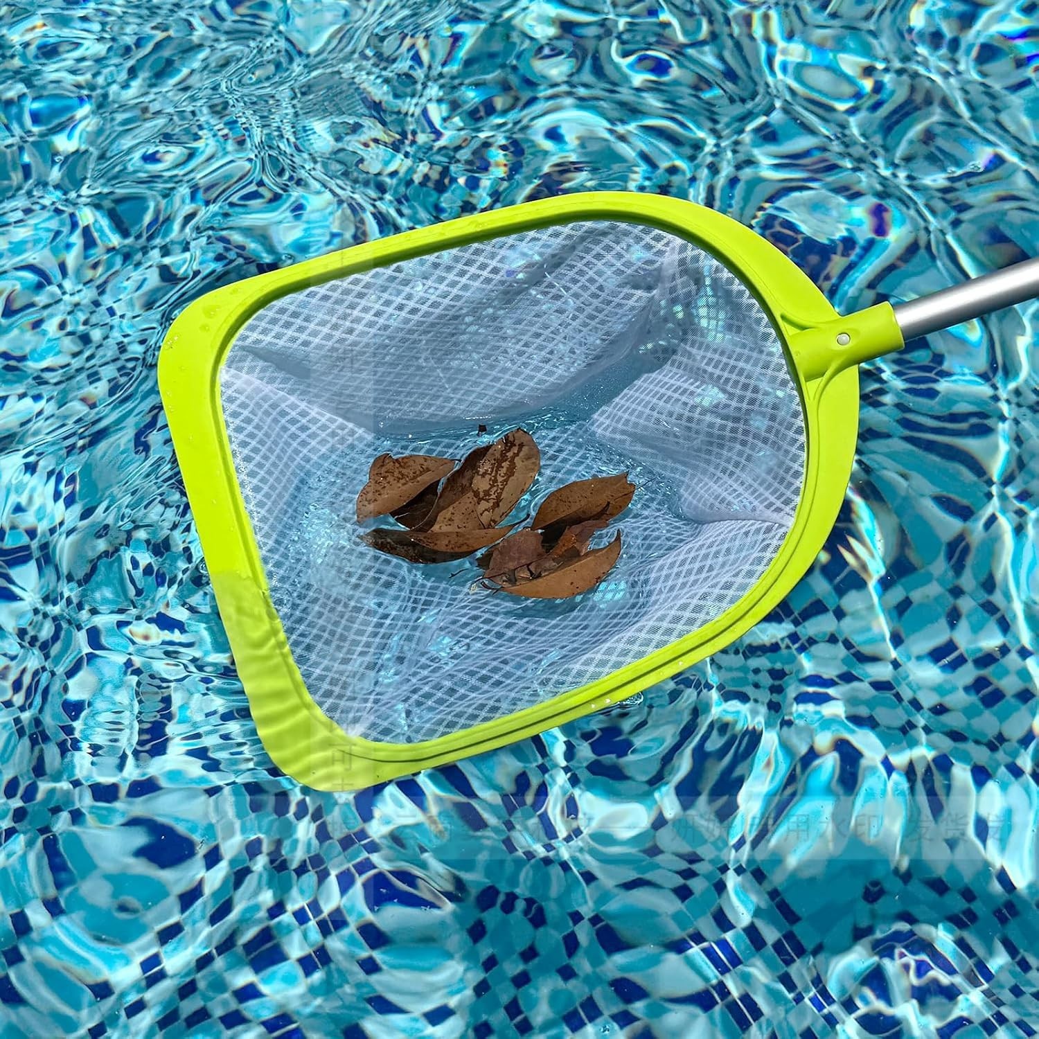 25&Prime; Pool Skimmer Net w/ Aluminum Pole Fine Mesh Leaf Cleaner for Spa Pond