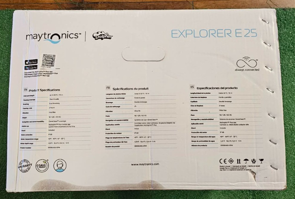 NEW Maytronics Dolphin Explorer E25 – Robotic Pool Cleaner Vacuum