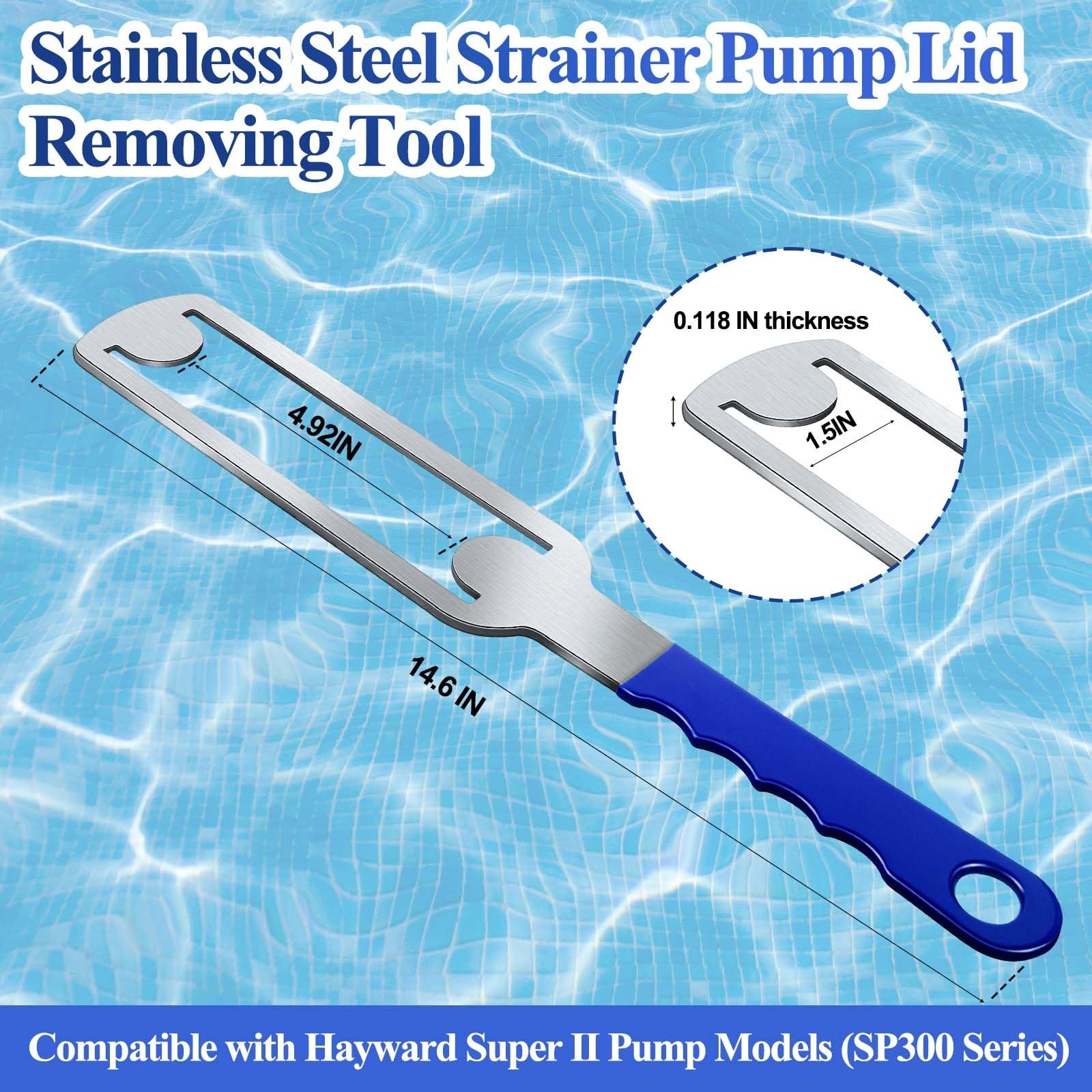 Pool Pump Lid Removal Tool with Handle Grip, Upgraded Metal Blue