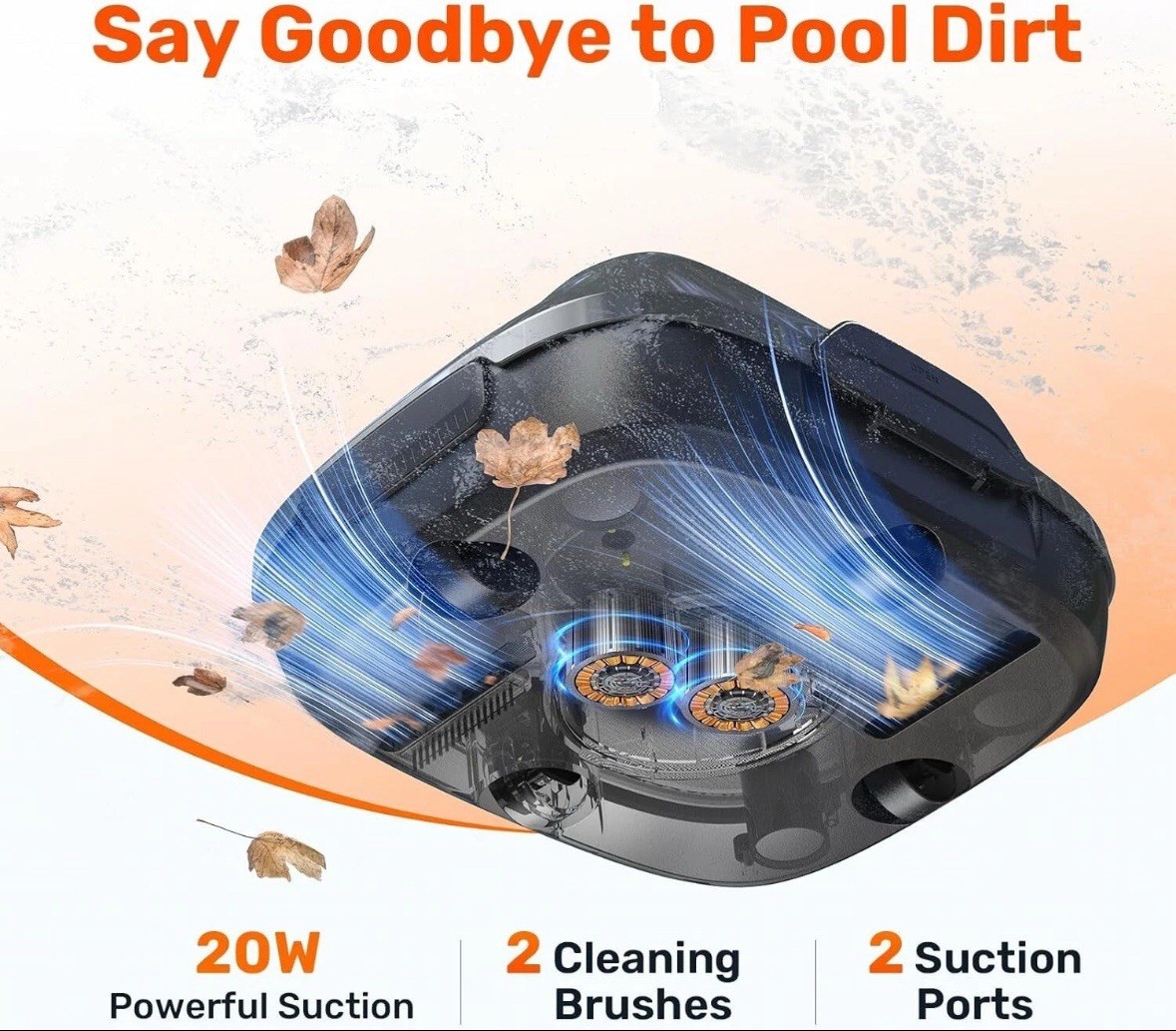 Gosvor LiteVac 800 PRX1S Portable Cordless Robotic Automatic Pool Cleaner