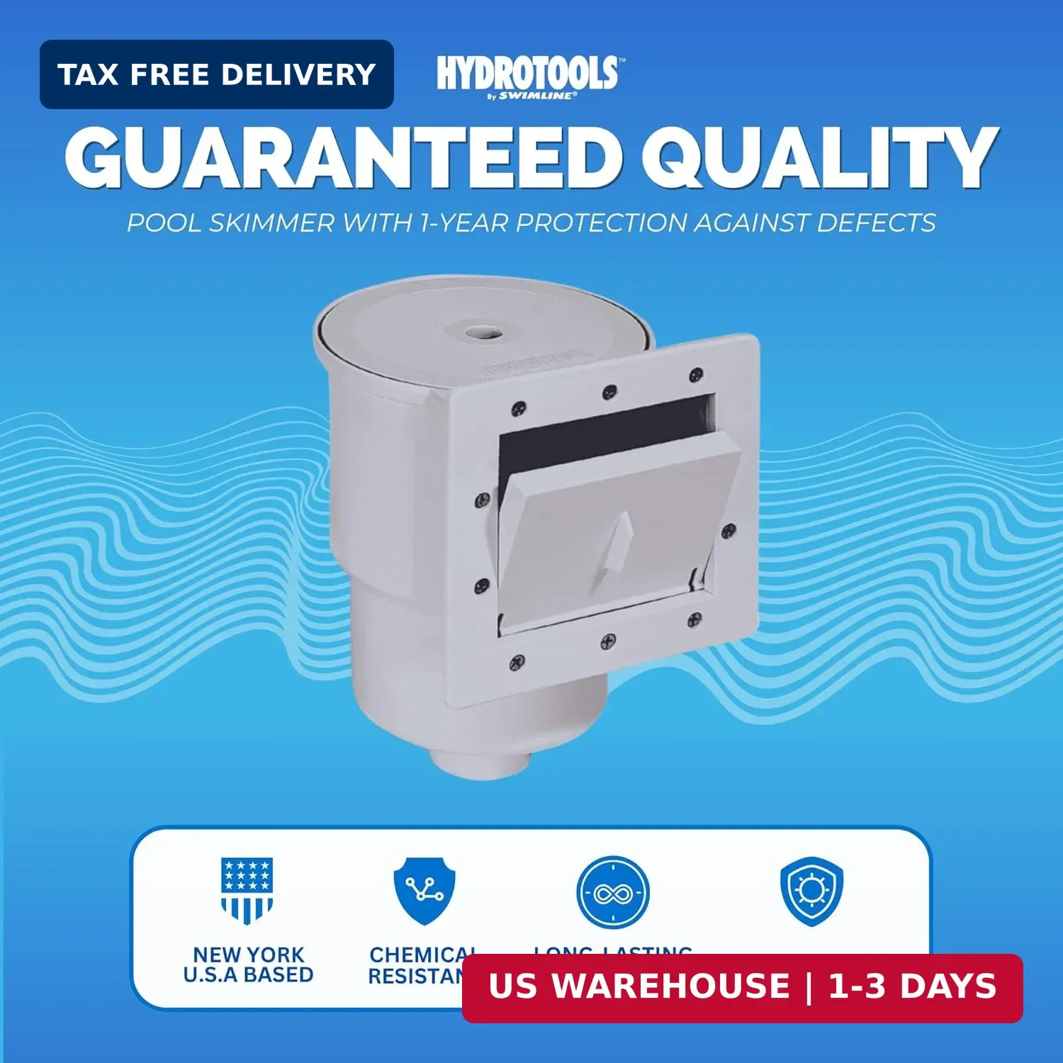 SWIMLINE HYDROTOOLS GREY Standard Thru-Wall Above Ground Pool Skimmer Kit | ABS