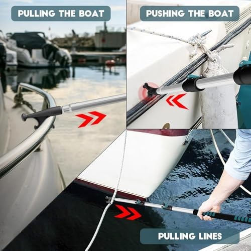 5-12FT 3-Stage Telescopic Aluminum Pole Boat Hook: Versatile Docking Pole for