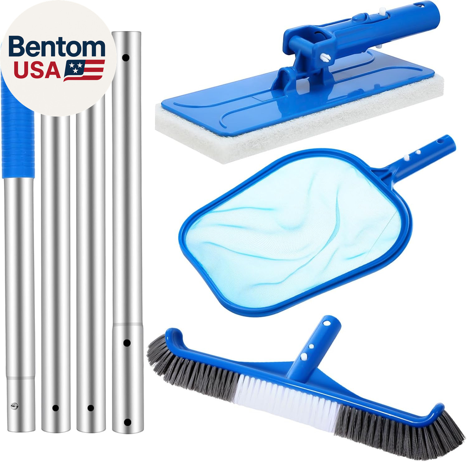4 Pack Swimming Pool Cleaning Kit Including Pool Cleaning Brush Scrubbing Scouri