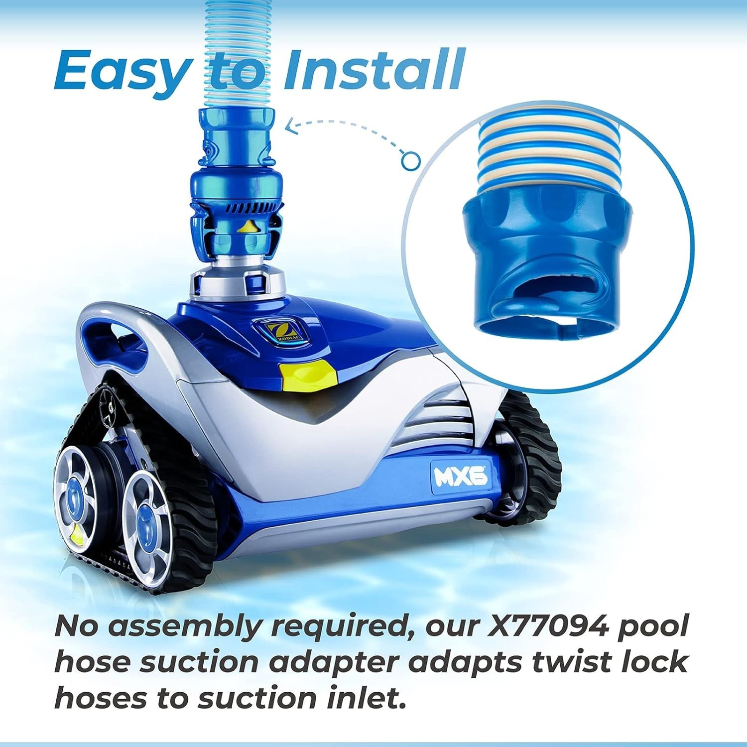 Durable Twist Lock Pool Vacuum Adapter for Baracuda and Zodiac