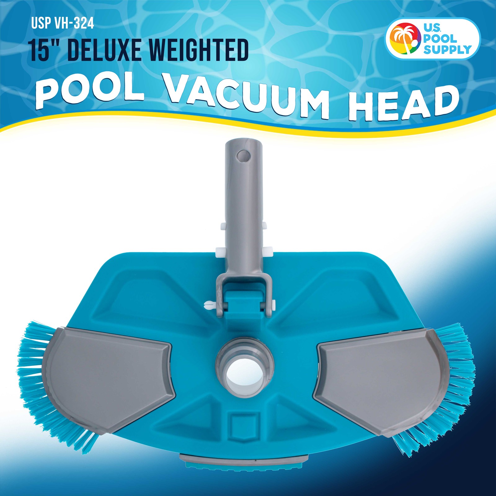 U.S. Pool Supply Deluxe Weighted Pool Vacuum Head, Side Brush, Swivel Connection