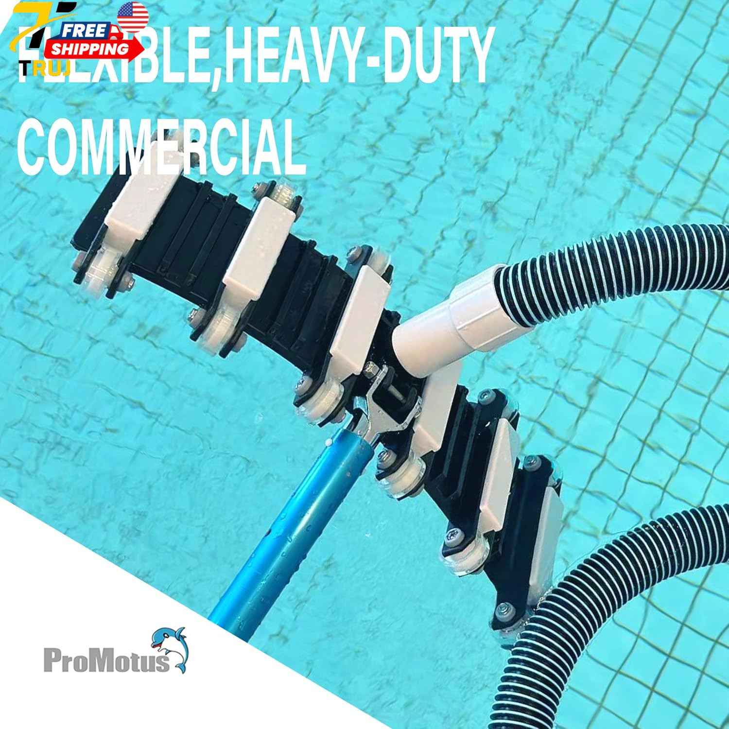 19&Prime; Commercial Weighted Pool Vacuum Head 12-Wheel Professional Manual Cleaner
