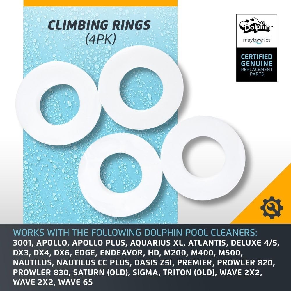 Genuine 4PK Notched White Climbing Rings for Pool Cleaners – 6101611-R4