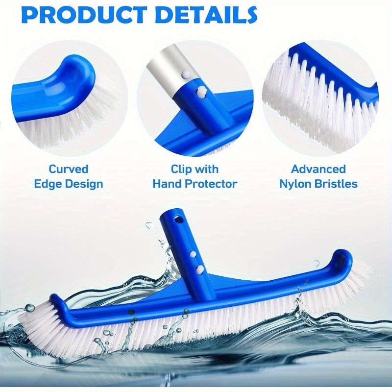 17 Inch Swimming Pool Brush Portable Design for Cleans Walls, Tiles & Floors