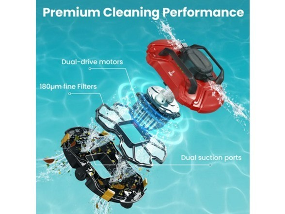 HICHEE P1 Cordless Robotic Automatic Pool Cleaner, 900 sq ft. Battery – NEW