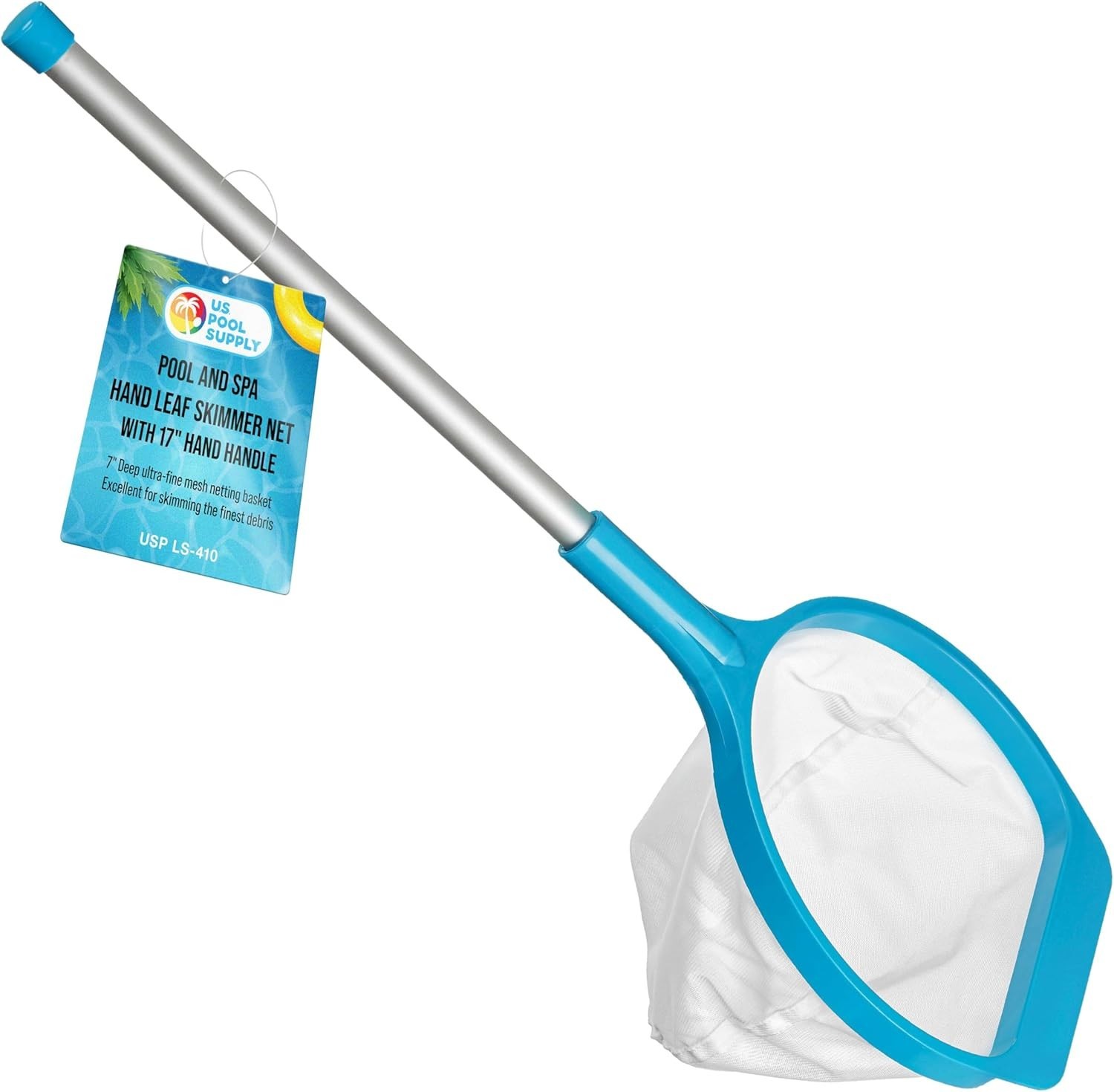 Professional Spa Hot Tub Pool Hand Leaf Skimmer Net W/ 17&Prime; Aluminum Pole