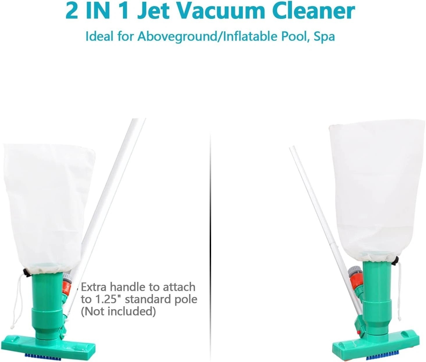 Compact Spa and Pool Cleaner – 56.5&Prime; Telescopic Handle & No Electricity Needed