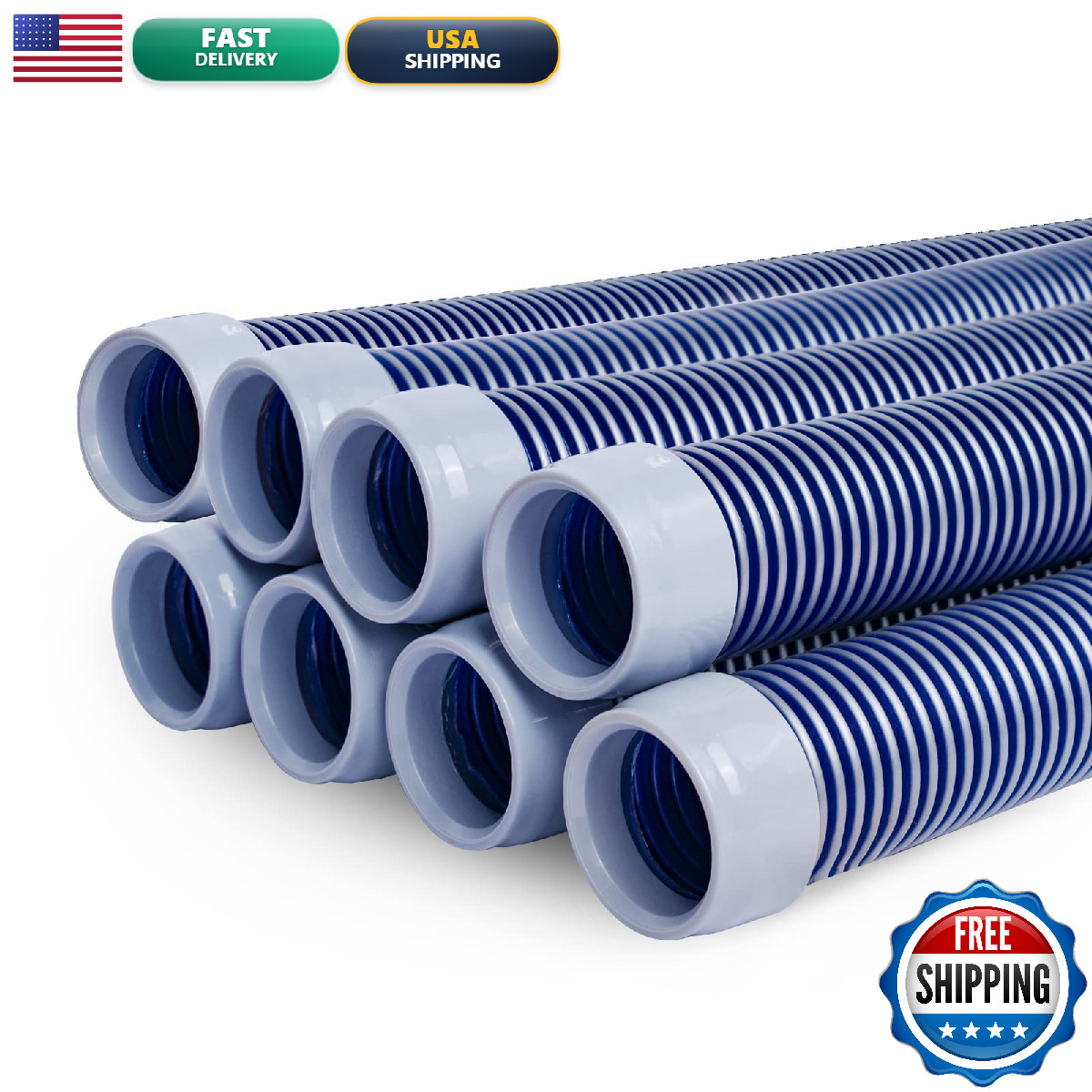 Poolwhale Professional Swimming Pool Vacuum Cleaner Hose -1.5 8 Piece Hoses