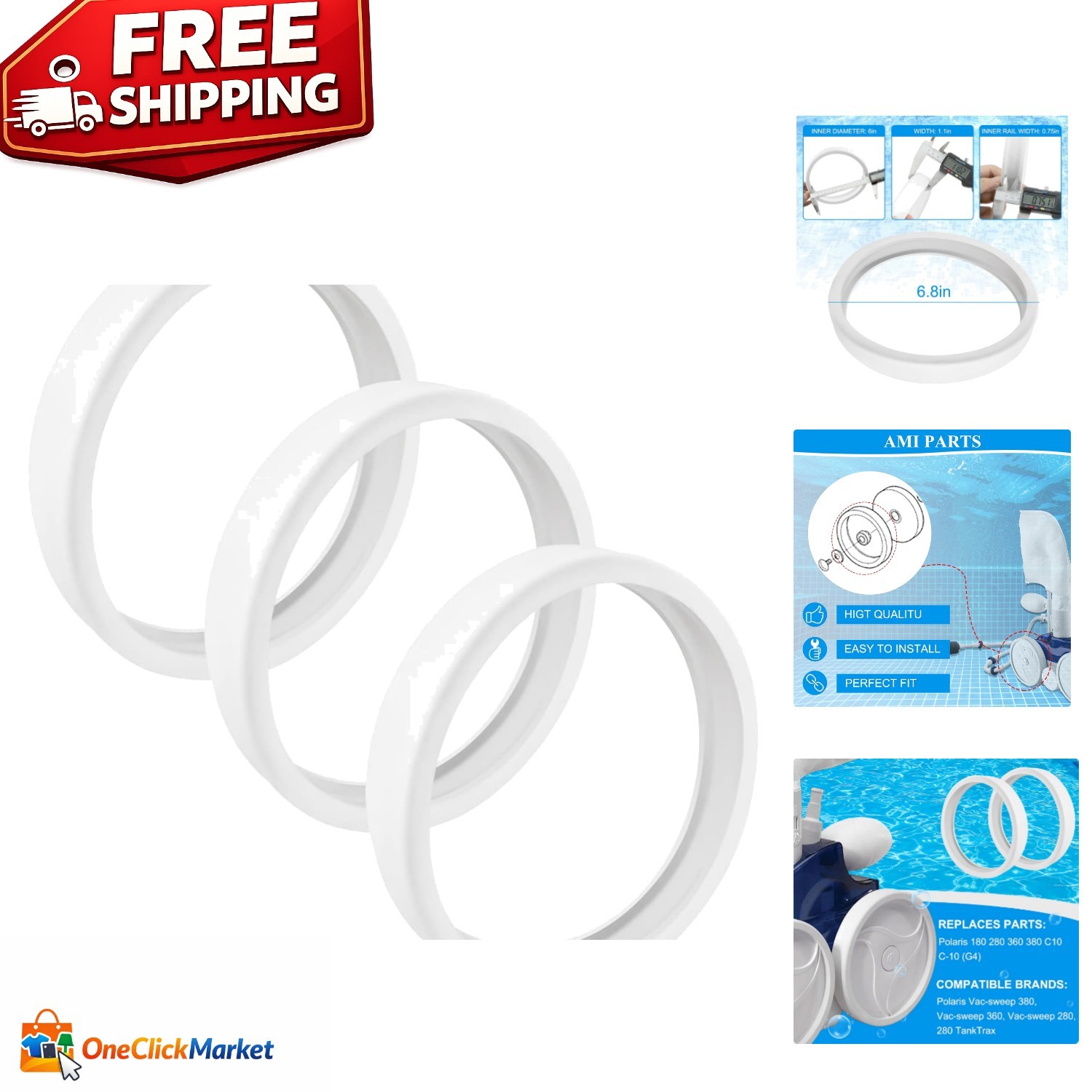 Compatible Replacement Tires for Polaris Vac-Sweep Models – High Quality & Safe