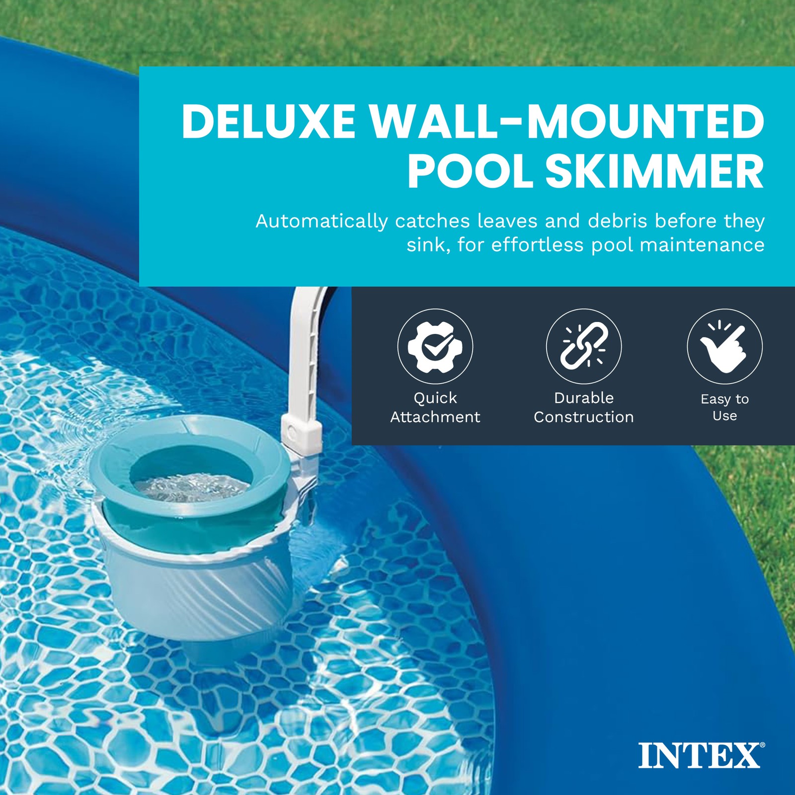 Intex Deluxe 800 GPH+ Wall-Mounted Swimming Pool Surface Automatic Skimmer(Used)