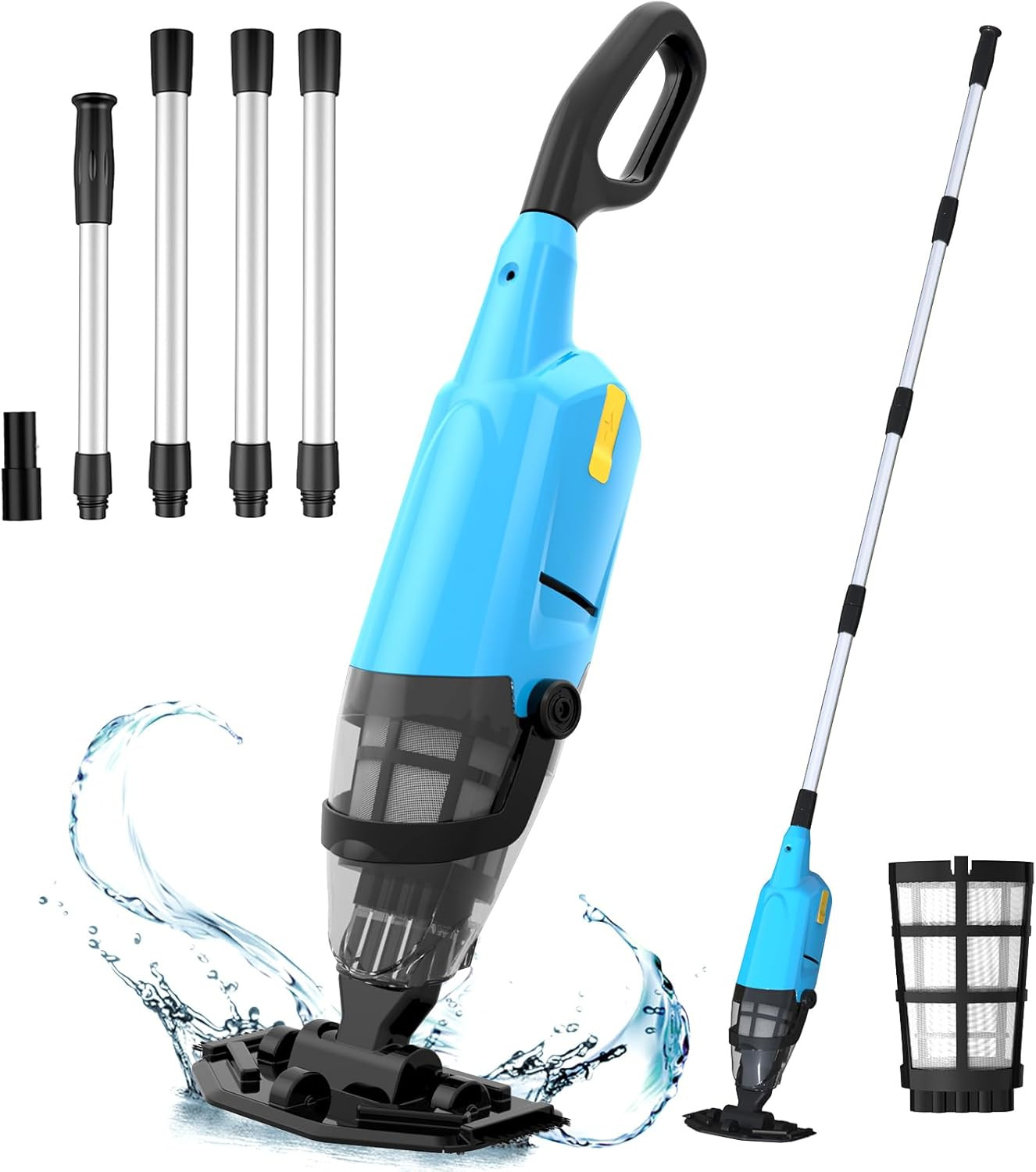 Cordless Handheld Pool Vacuum for above Ground Pool, 18GPM Powerful Suction/87”