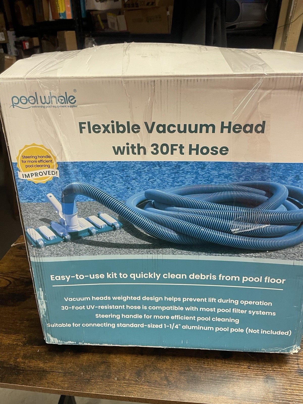 pool whale flexible vacuum head with 30 ft hose