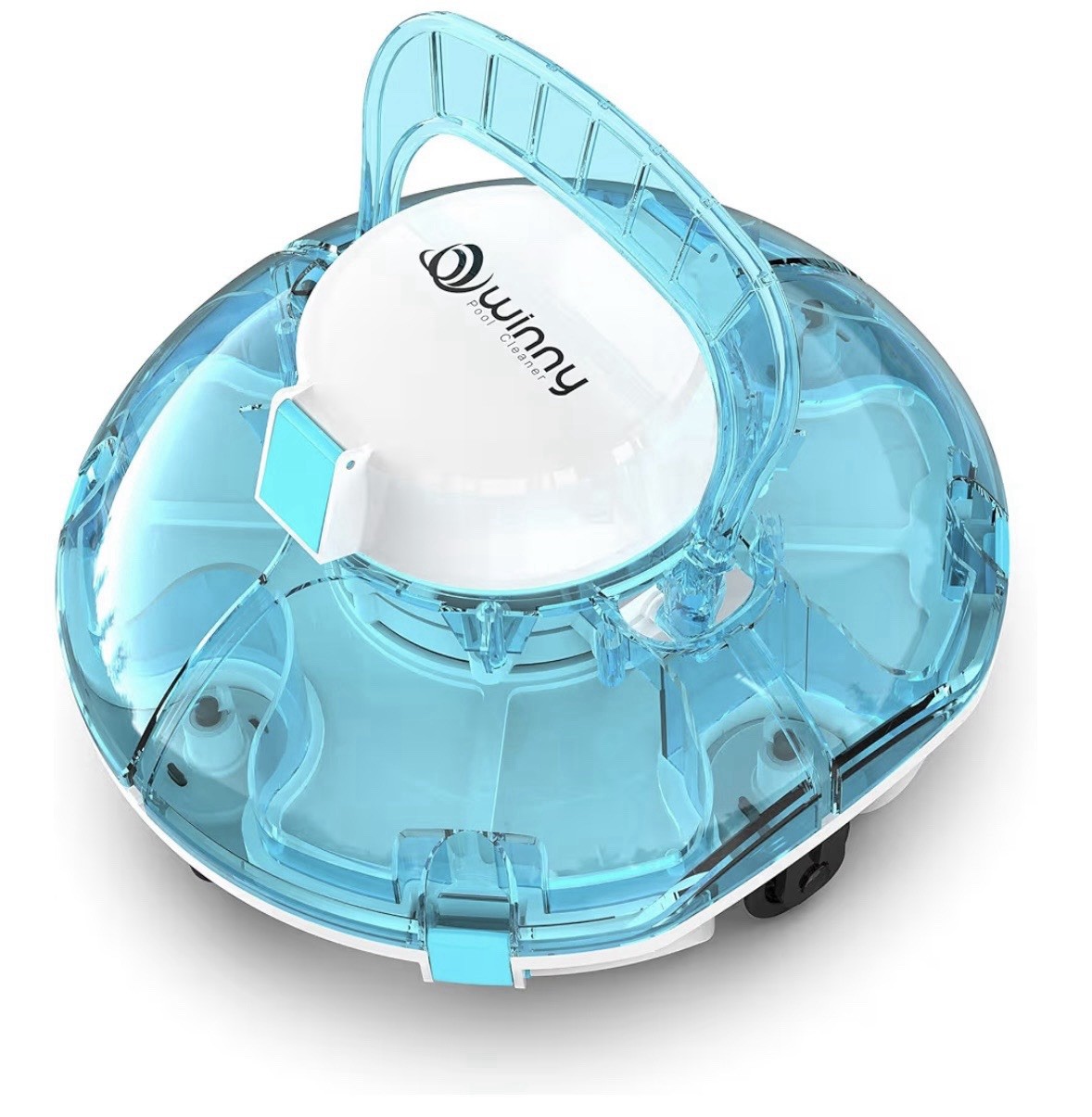 (2025 Upgrade) Cordless Robotic Pool Cleaner, Lasts 80 Min, Transparent Blue
