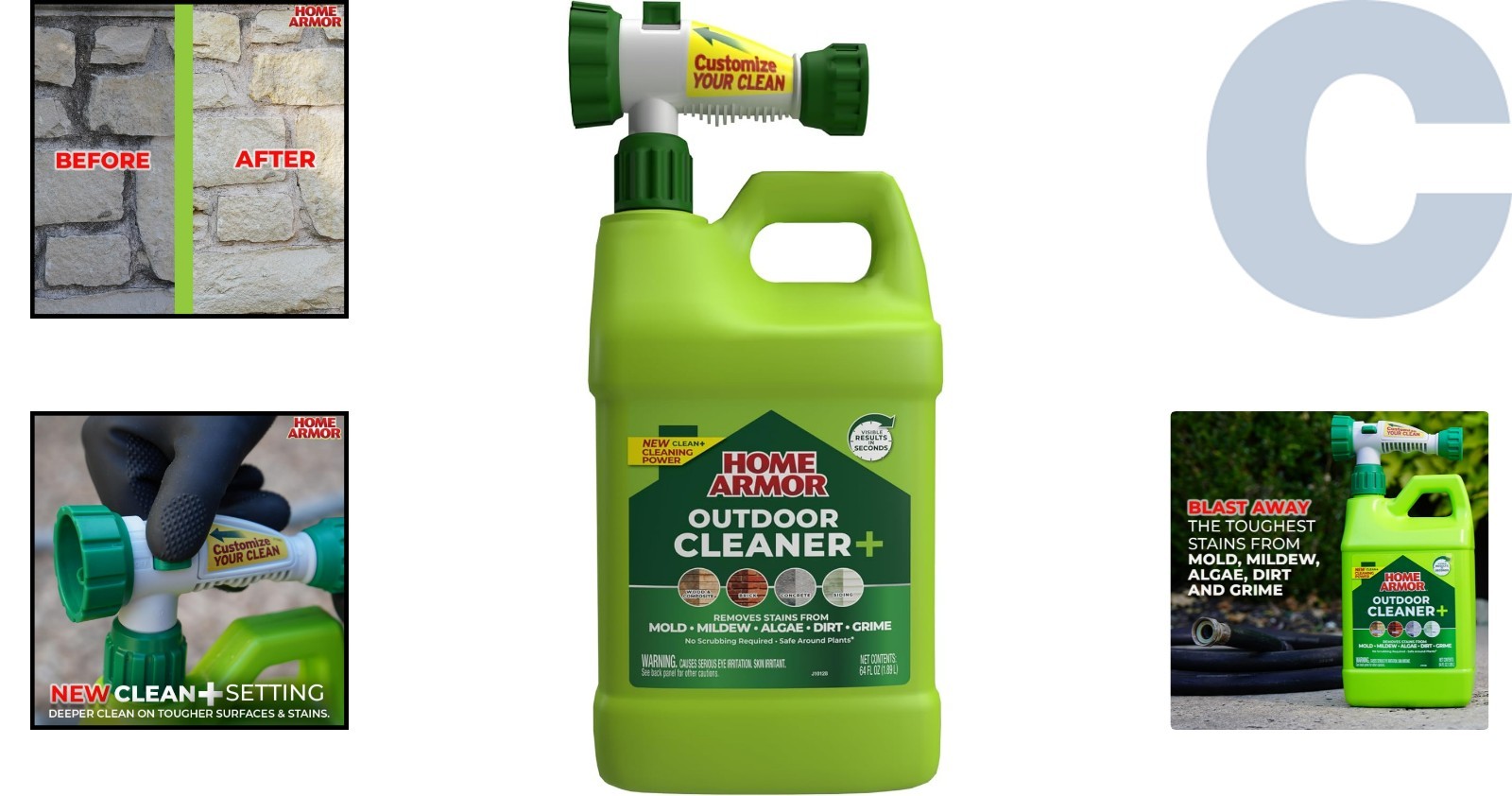 Versatile 64 oz Outdoor Cleaner+ – Quick & Easy Stain Removal For All Surfaces