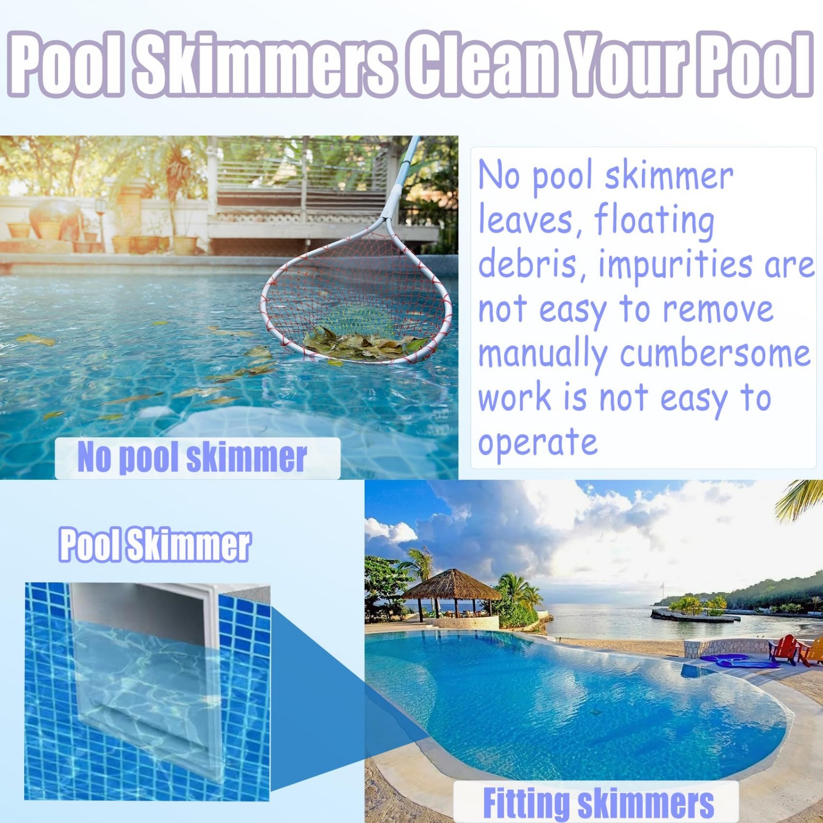 Above Ground Pool Skimmer Thru-Wall with Accessories, 6-Inch Opening, Fits Stand