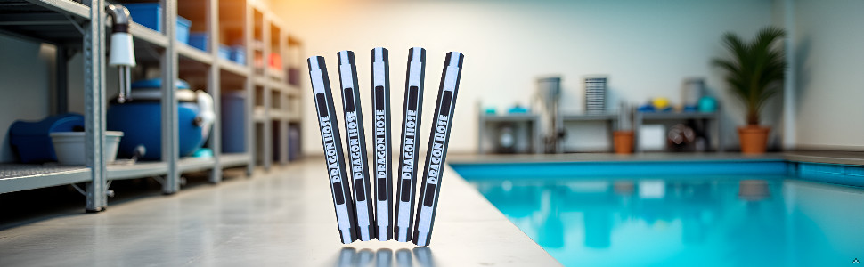 Pool Cleaner Hose Anti-Tangle Snap-On Stabilizers for 0.75&Prime; OD (7PK-Black)