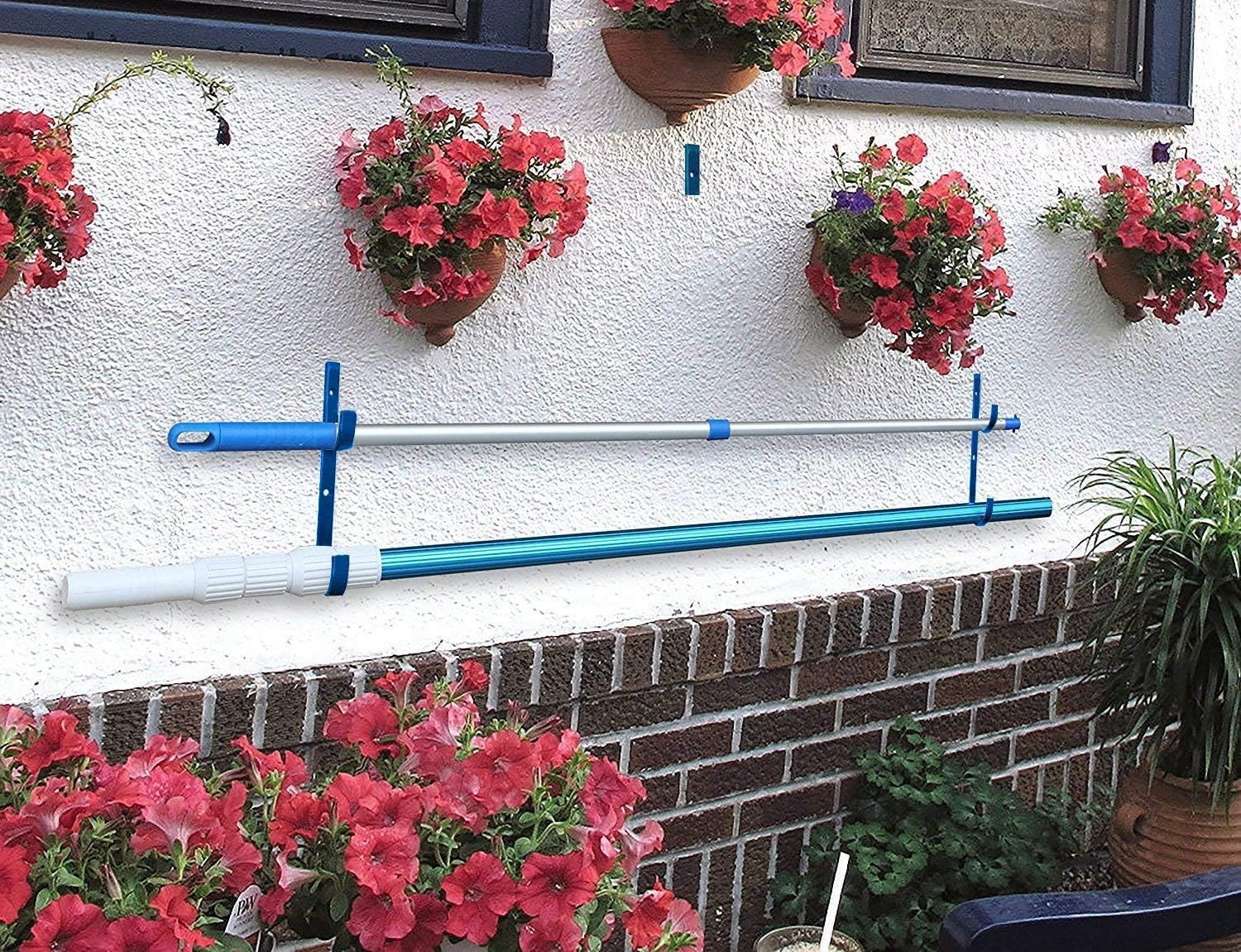 Flowerbeauty Pool Pole Hanger Premium Aluminium Holder Set, Ideal Hooks for Tele