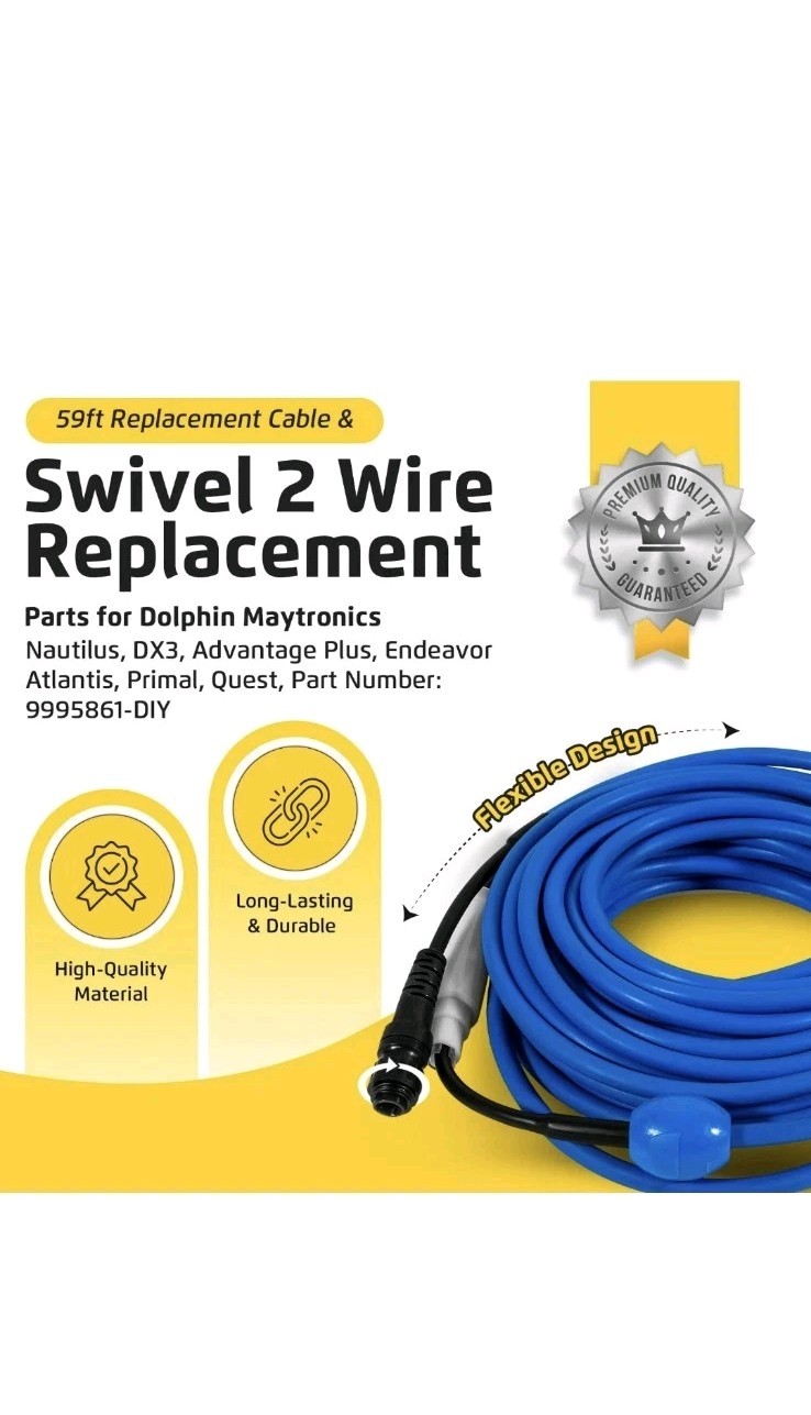 9995861 Cable & Swivel 2 Wire Replacement for Dolphin Nautilus, DX3, Endeavor