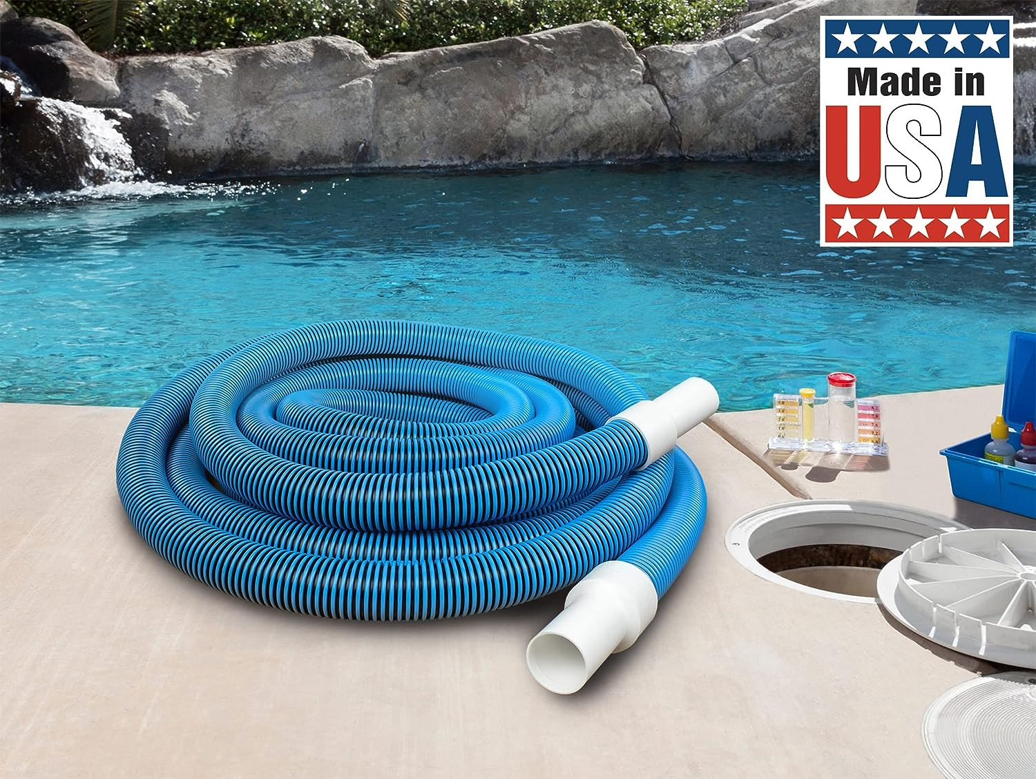 Manual Pool Vacuum Hose, 30 Ft X 1-1/2” for Inground & above Ground Pools, Not f