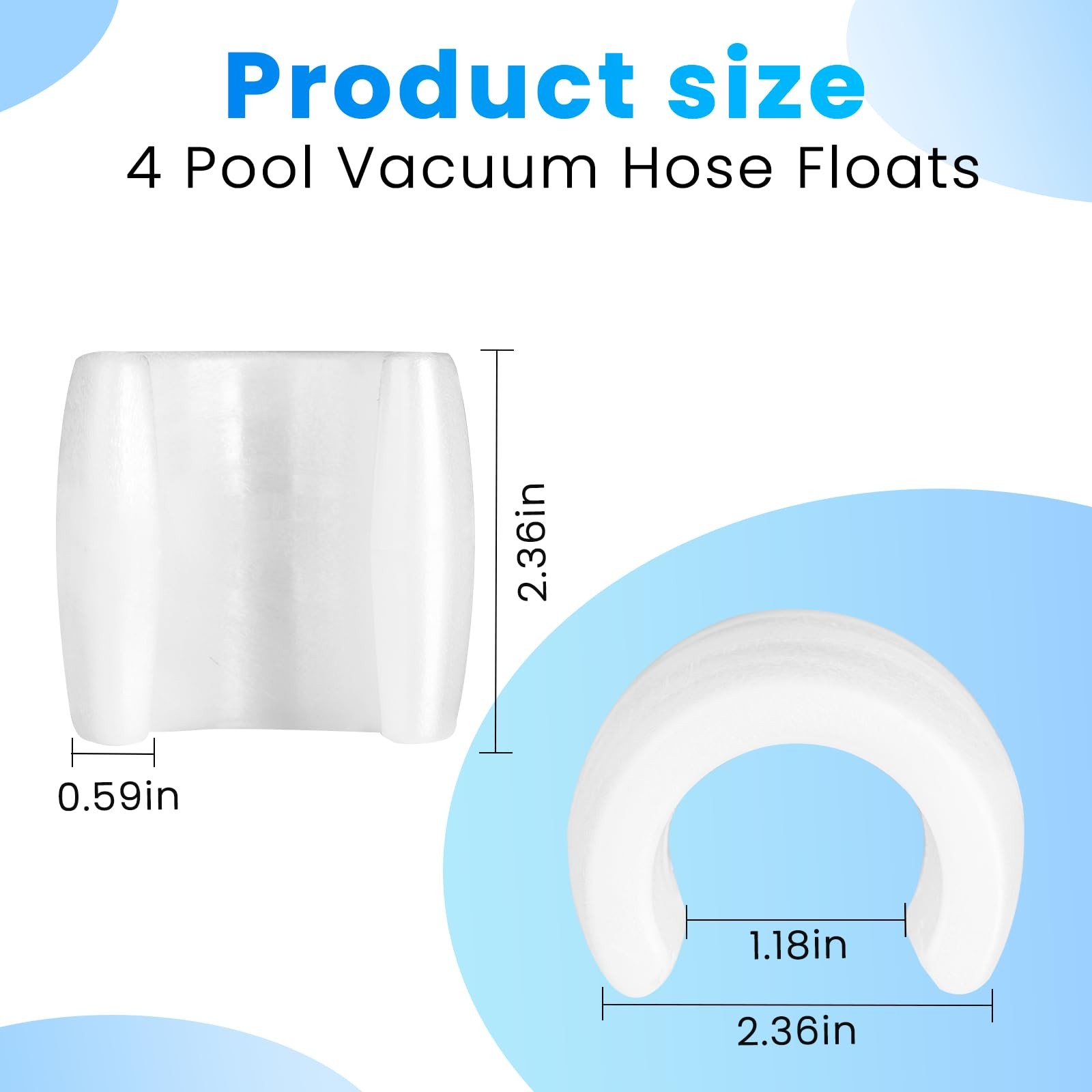 4 Pcs PVX280PK2 Pool Cleaner Hose Float Compatible with Hayward Small, White