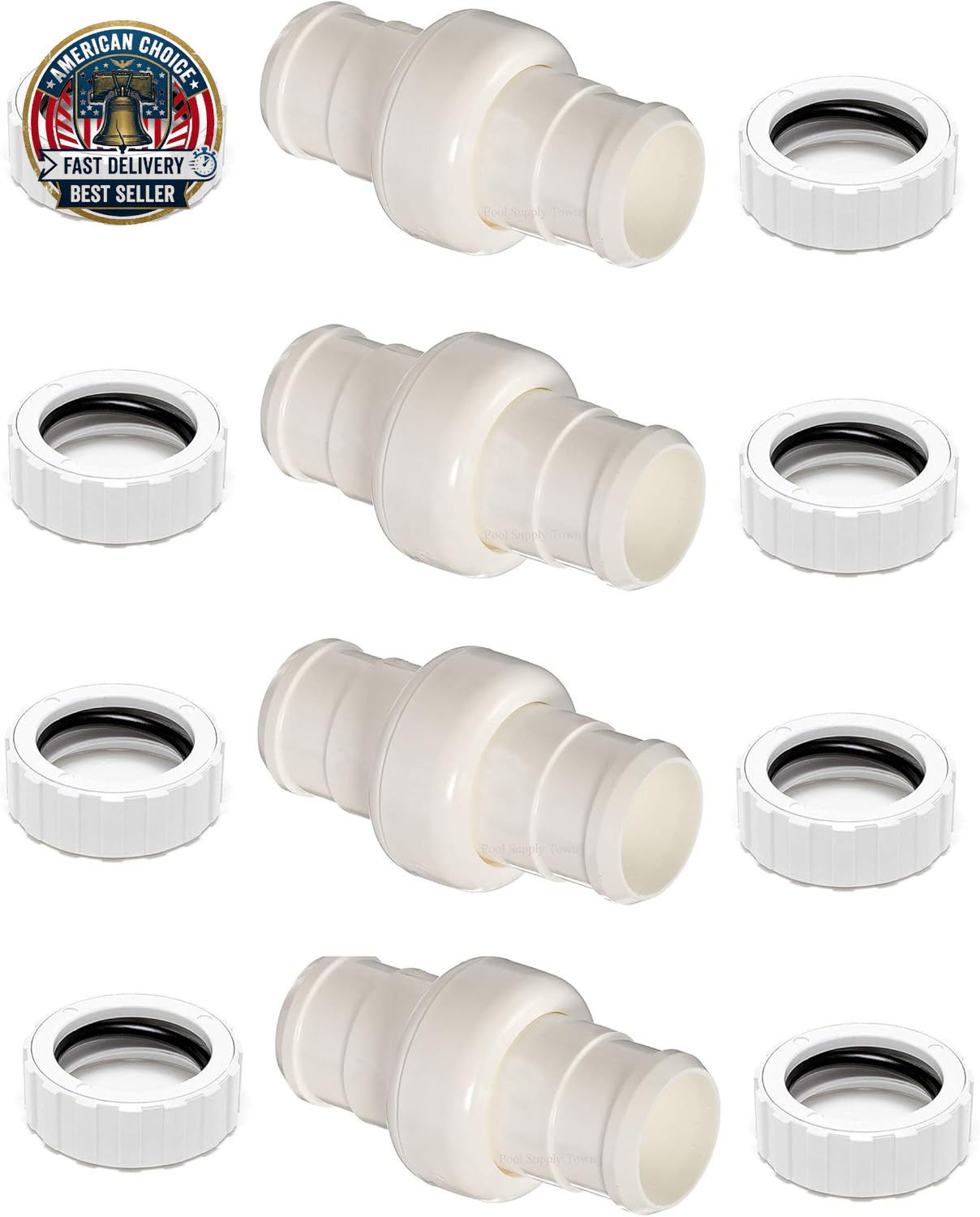 360 Pool Cleaner Combo Kit – Hose Swivel 9-100-3002 & Nut 9-100-3109 (4 Pack) fo