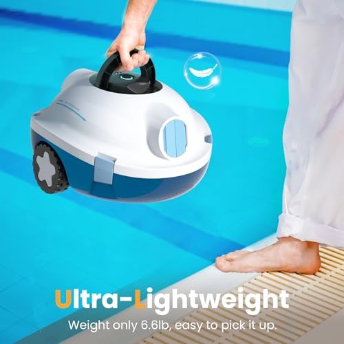 Cordless Robotic Pool Cleaner, Automatic Pool Vacuum – 120 Mins Runtime, Ivory