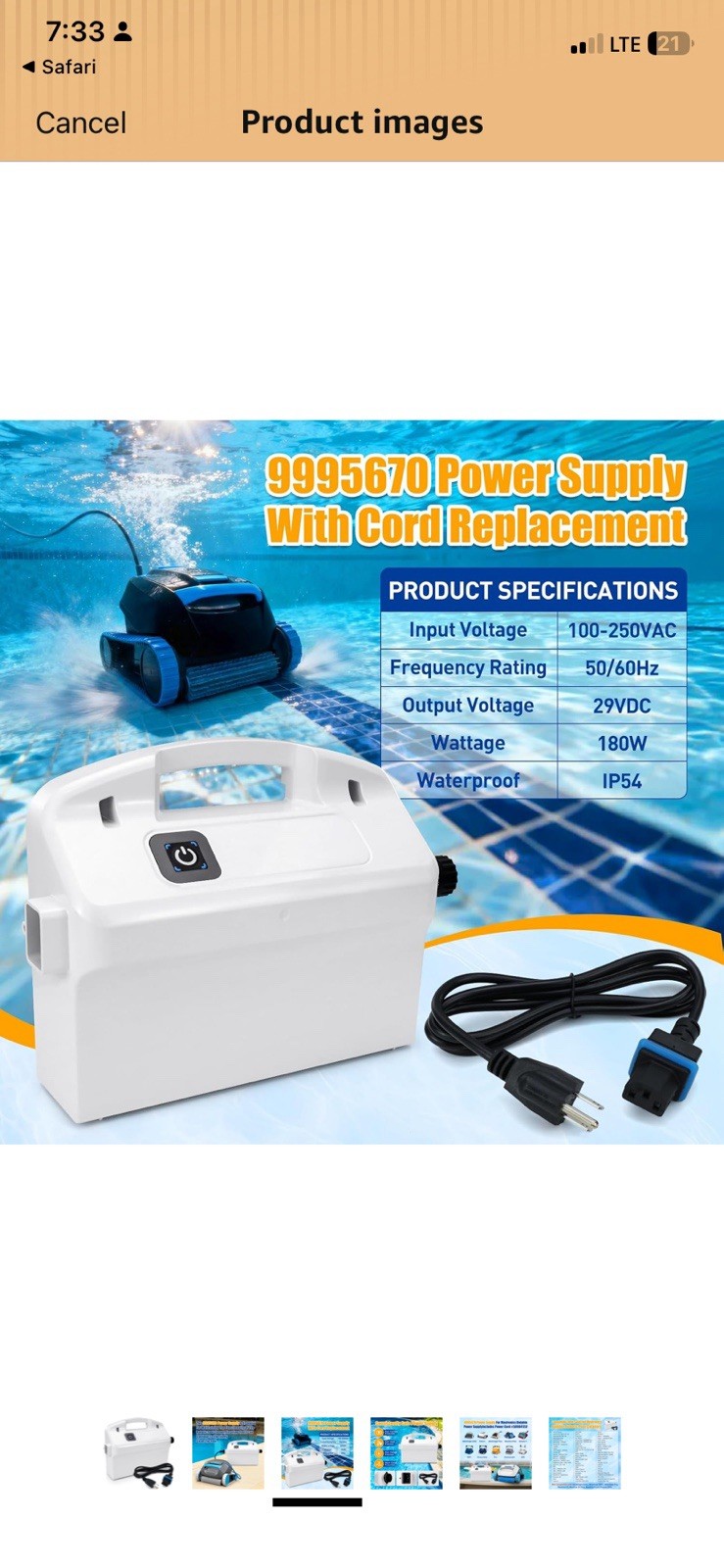 Maytronics Dolphin 9995670 Power Supply 180W Open Box