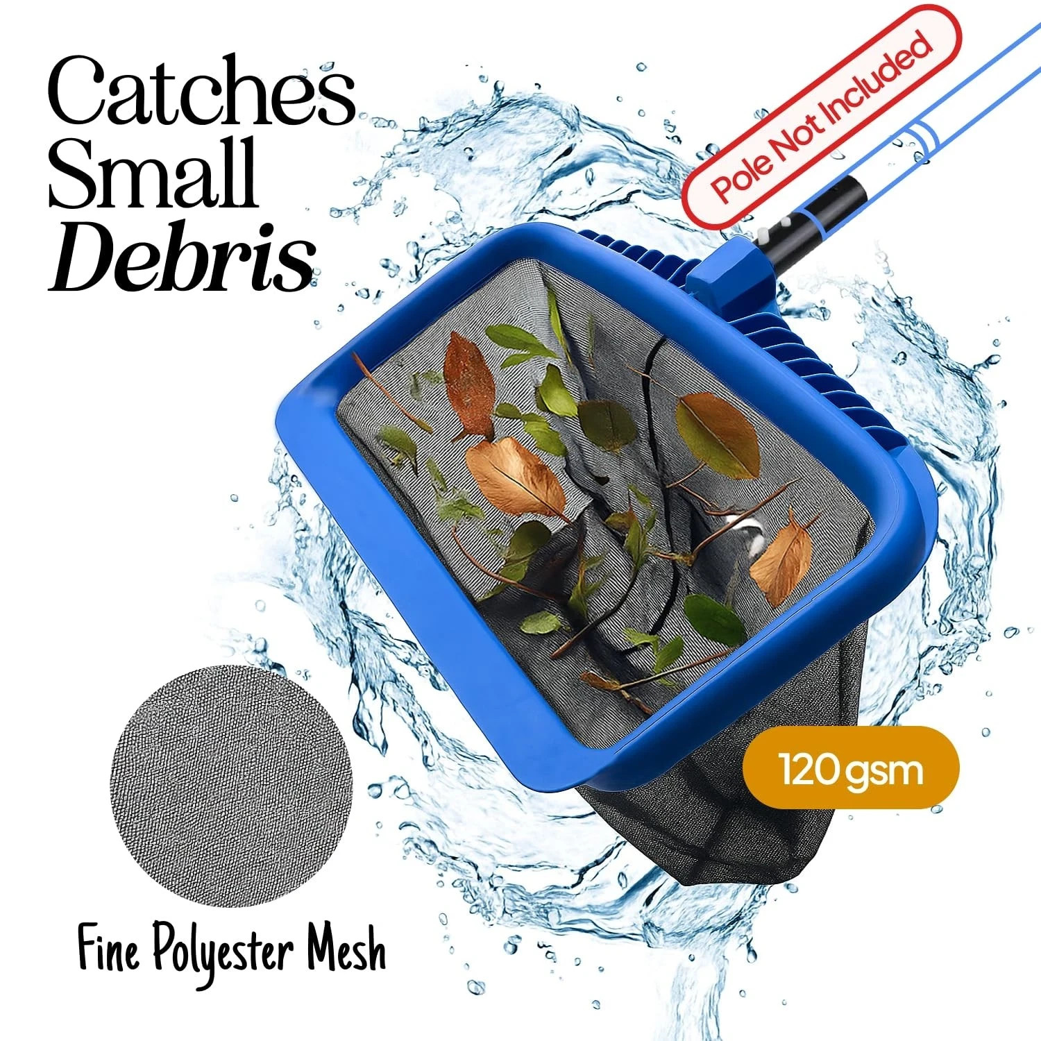 Heavy Duty Deep Pool Skimmer Net Fine Mesh Leaf Rake Cleaner Strong Frame 80 Cha