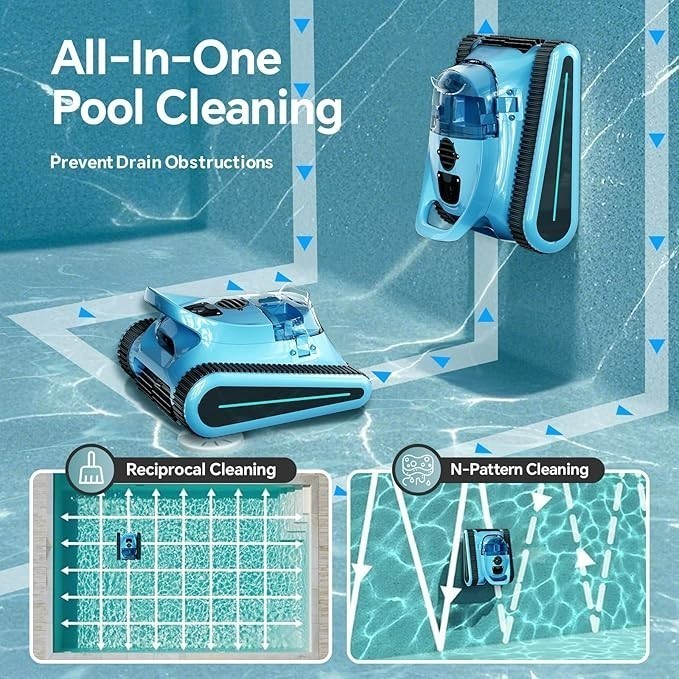Seauto Cordless Pool Robot Cleaner App Support Wall Climbing AI Sonar Navigation