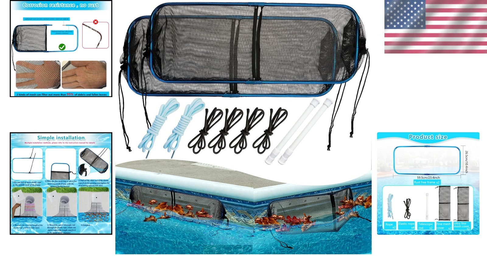 Anti-Rust Swimming Pool Skimmer Guard Net for Vinyl Pools